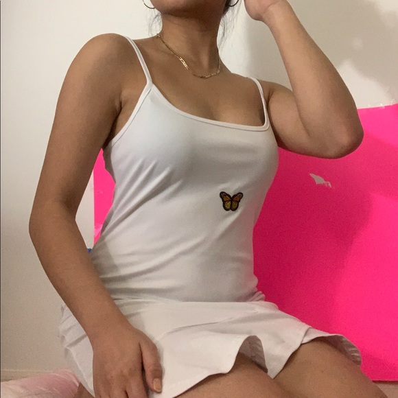 Dresses & Skirts - white butterfly dress ✧